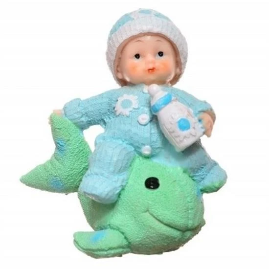 Derin Stok® Decotown Hediyelik Sevimli Mavi Bebek Biblo Polyester Süs Eşyası