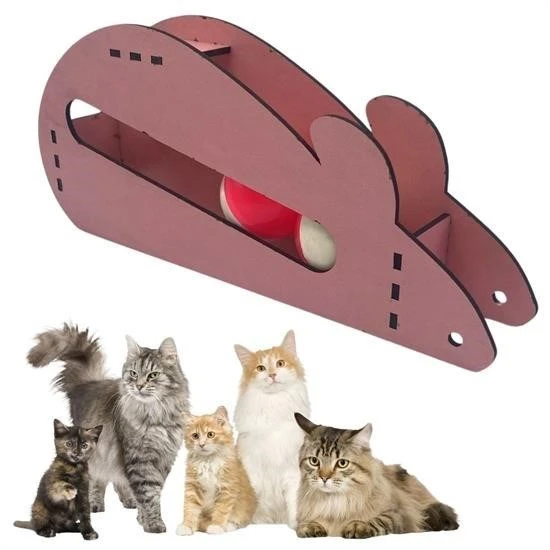 Derin Stok®  Fare Kedi Oyunu Ahşap 2 Toplu Kedi Oyuncağı Tahta Kedi Oyunu Tahta Fare Ve Toplu Oyuncak