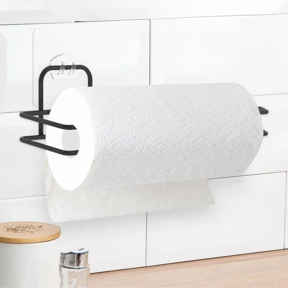 Derin Stok® Kendiliğinden Yapışkanlı Krom Paslanmaz Metal Havlu Kağıtlık Aparatı - 2