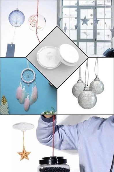 Derin Stok® 20 Adet Şeffaf Yuvarlak 3 Cm Çaplı Güçlü Disk Yapışkanlar - 7