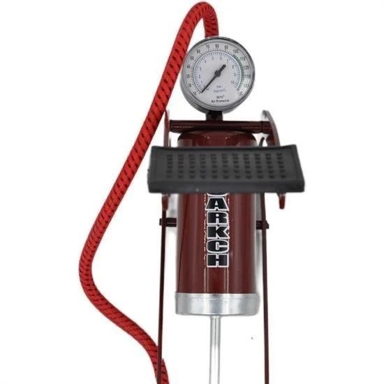 Derin Stok® Basınç Göstergeli Ayak Pompası Araba Bisiklet Motor Lastik Pompası