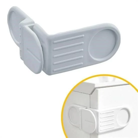 Derin Stok® Bebek Çocuk Güvenlik Çekmece ve Dolap İçin Kendiliğinde Yapışkanlı Vidasız Köşe Kapak Kilidi