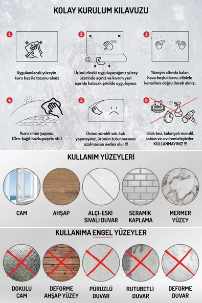 Derin Stok® 100x100cm Statik Kağıt Renkli Çarpım Tablosu - 10