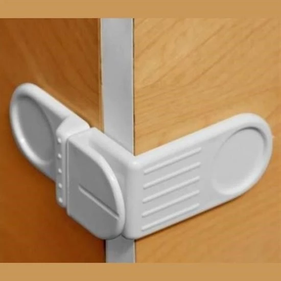 Derin Stok® Bebek Çocuk Güvenlik Çekmece ve Dolap İçin Kendiliğinde Yapışkanlı Vidasız Köşe Kapak Kilidi - 3