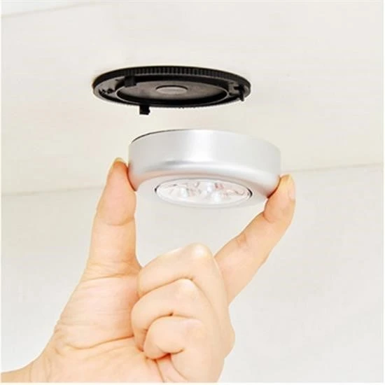 Derin Stok® Kablosuz Spot Pilli Dokunmatik Led Lamba 3 Ledli Dolap Lambası - 4