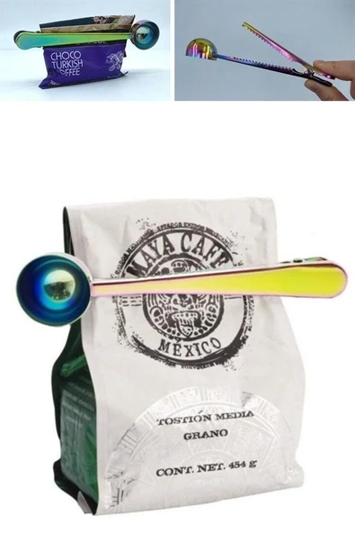 Derin Stok® Mandallı Kahve Ölçü Kaşığı Renkli Çok Fonksiyonlu Paslanmaz Çelik Kaşık - 10