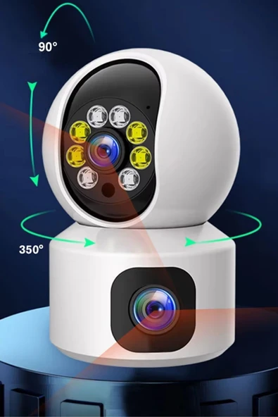 Derin Stok® Çift Kameralı Wifi Bağlantılı Gece Görüşlü Ev Tipi Güvenlik Kamerası - 10