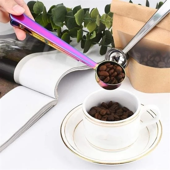 Derin Stok® Mandallı Kahve Ölçü Kaşığı Renkli Çok Fonksiyonlu Paslanmaz Çelik Kaşık - 2