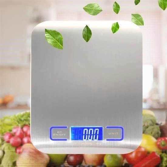 Derin Stok® TF 1002 Hassas Ölçümlü  Maksimum 5 Kg Kapasiteli Led Ekran Platin Dijital Mutfak Tartısı