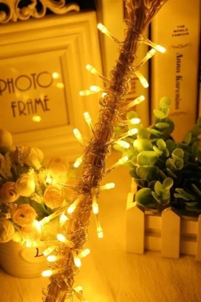 Derin Stok® 10 Metre 100 Ledli 8 Fonksiyonlu Dekoratif Lambader Sarı Lamba - 8