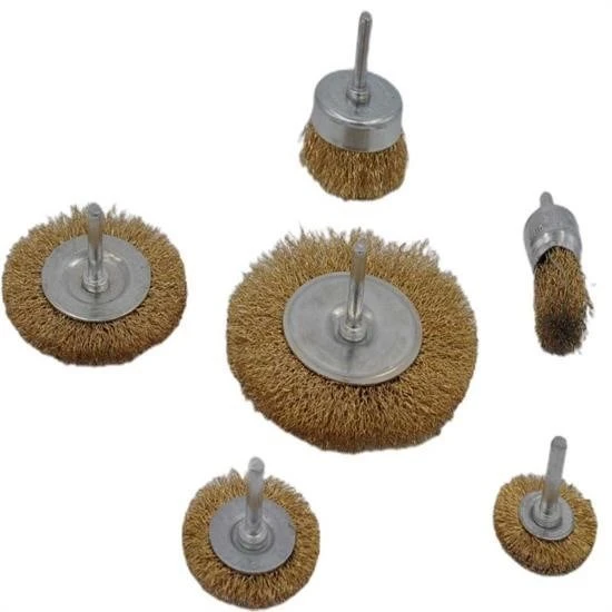 Derin Stok® 6'lı Pimli Tel Fırça Seti Pas Yağ Kir Boya Yapışkan Çözücü - 7