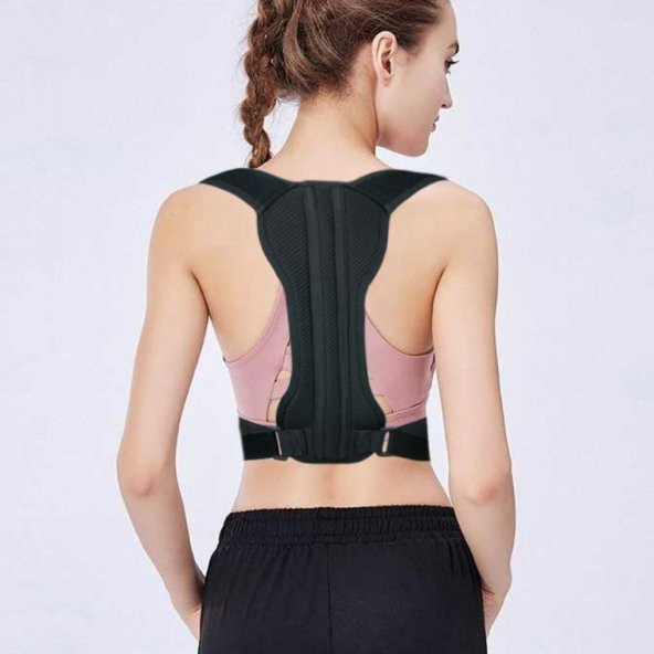 Luxury Kamburluk Önleyici Sırt Dik Duruş Korsesi Unisex Siyah Medikal Korse Ortopedik - Resim 2