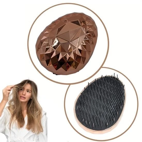 Derin Stok® Rose Gold Saç Düzleştirici Tarak Geniş AralıklıHer Saç Tipine Uygun Fırçalı Saç Düzleştiric