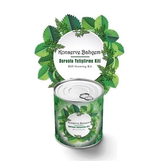 Derin Stok® Konserve Bahçem Evde Konservede Dereotu Yetiştirme Kiti Aparatı