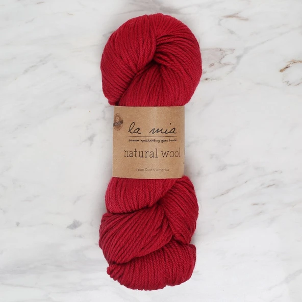 La Mia Natural Wool Koyu Kırmızı El Örgü İpi - L893 - 34395 - 1