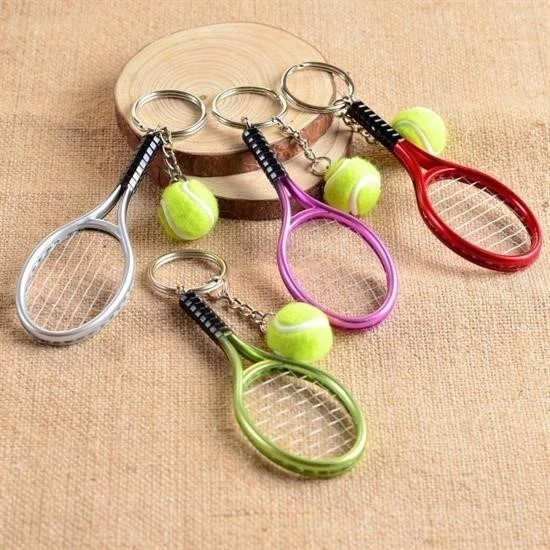 Derin Stok® Gerçekçi Tenis Raketi Tasarımlı Şık Anahtarlık Kolye Çanta Süsü Tennis Keychain - 10