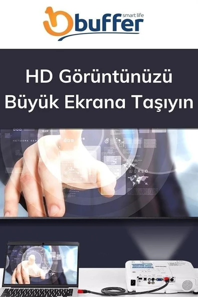 Derin Stok® HDMI Kablosu HDTV Bilgisayar Uydu Görüntü Ses Full HD Sargılı Görüntü Aktarma Kablosu - 9