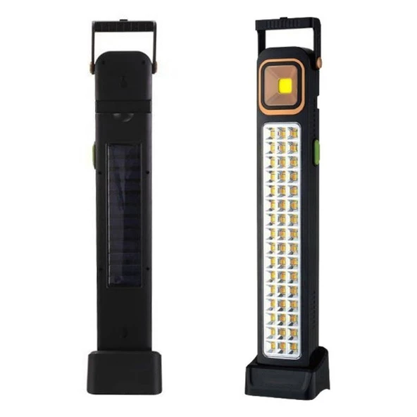 Derin Stok® 5 Fonksiyonlu Güneş Enerjisi İle Şarj Olabilen 48 Ledli Işıldak,Aydınlatma PR-3838