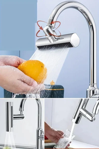Derin Stok® 3 Farklı Modlu Çok Amaçlı Musluk Adaptörü Evrensel Musluk Başlığı Şelale Musluk - 9