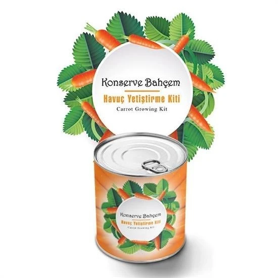 Derin Stok® Konserve Bahçem Evde Konservede Havuç Yetiştirme Büyütme Kiti