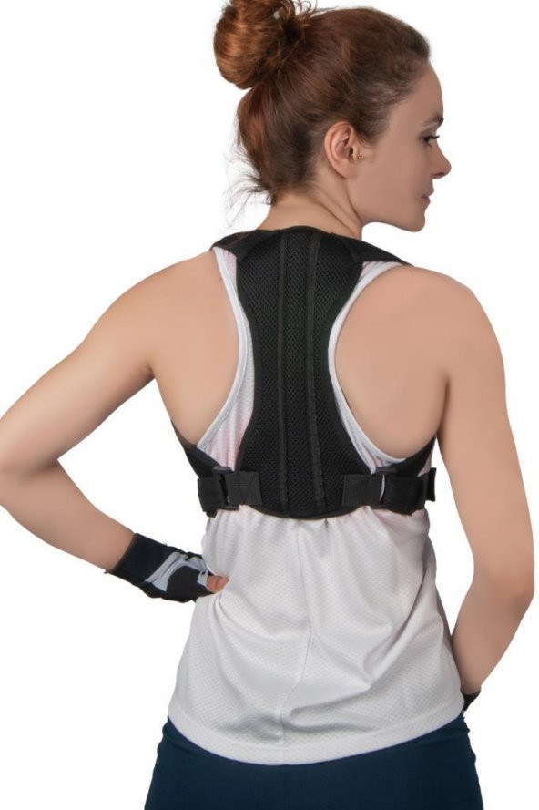 Unisex Siyah Yeni Nesil Dik Duruş Korsesi Kamburluk Önleyici Terletmez Korse ürün görseli 1