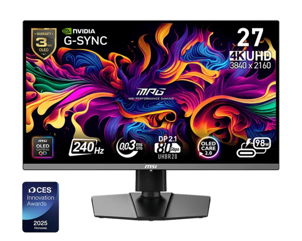 26.5" MSI MPG 272URX QD-OLED 0.03ms 240Hz 3840x2160 QD-OLED HDMI DP Curved Monit