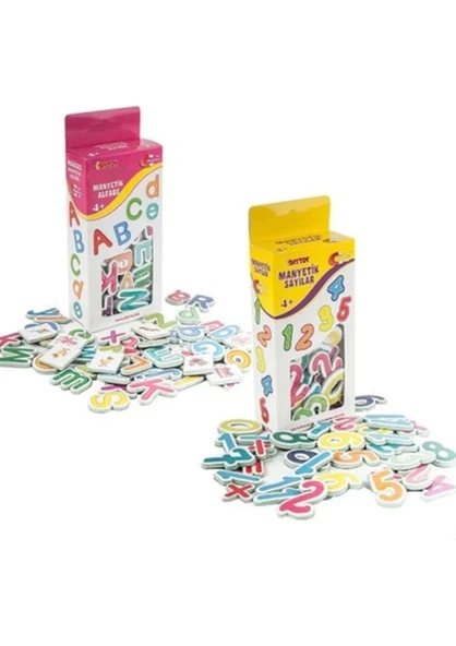 Diytoy Diy-Toy Diytoy, Manyetik Harfler ve Sayılar, 2 Li Set, Eğitici Magnet Set