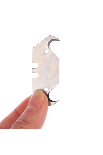 KALİTE Kancalı Rötuş Bıçak Yedeği Kesme Boynuz Bıçak Halıcı Bıçağı 10'lu Paket 18.8x51.5x0,61mm - 3