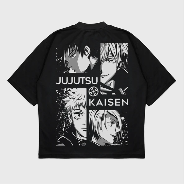 Oversize 'Jujutsu' Baskılı T-Shırt