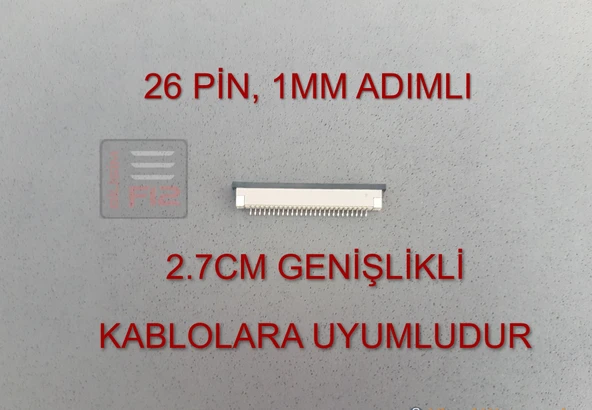 26 PİN 1MM ADIMLI FLEX KABLO SABİTLEYİCİ FFC KONNEKTÖR SOKETİ SABİTLEME FLEKS BAĞLAMA APARATI