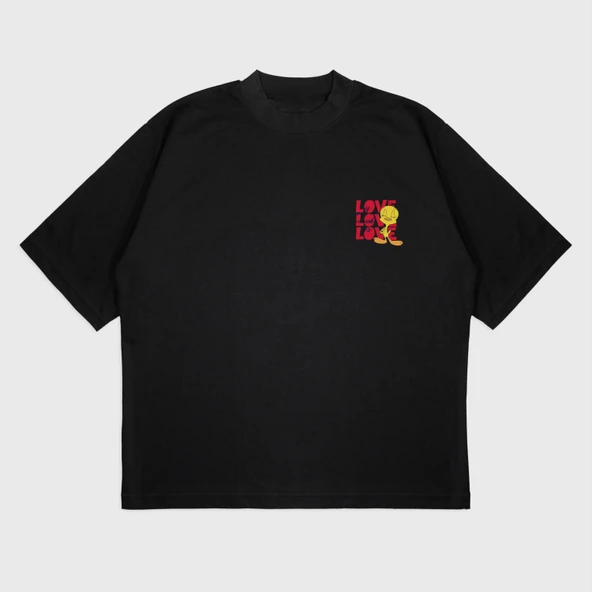 Oversize 'Tweety' Baskılı T-Shırt - 3