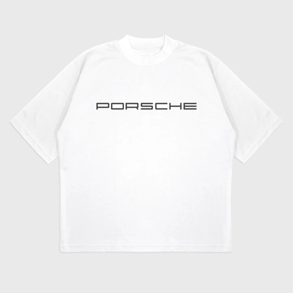 Oversize 'Porsche' T-Shırt - Resim 3