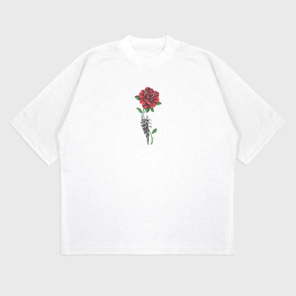 Oversize 'Mug Skeleton' T-Shırt - 4