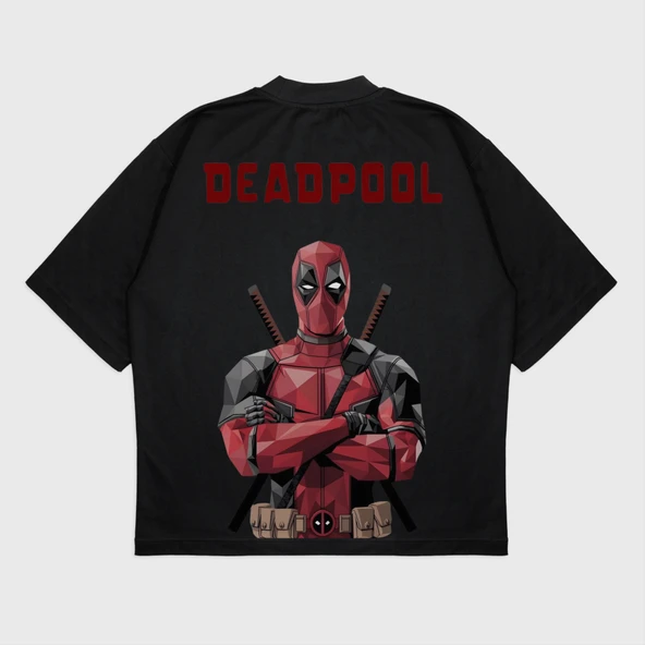 Oversize 'Deadpool' Baskılı T-Shırt - 3