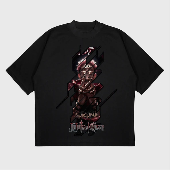 Oversize 'Jujutsu' Baskılı T-Shırt - 2