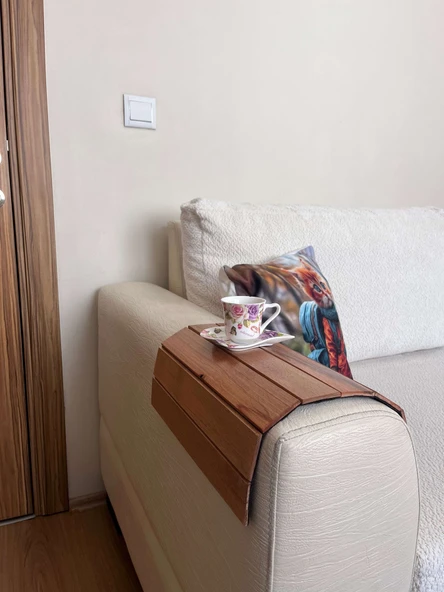 Koltuk Kenarı Katlanabilir Yan Sehpa – Portatif Ahşap Tepsi - 40X30 - 2