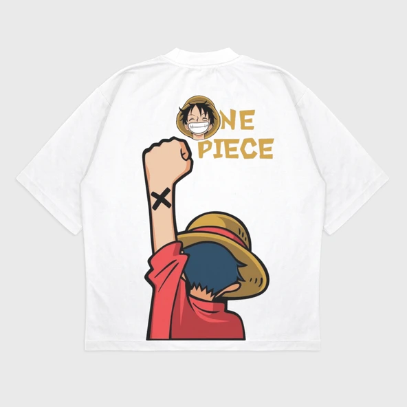 Oversize 'One Piece' Baskılı T-Shırt - 3