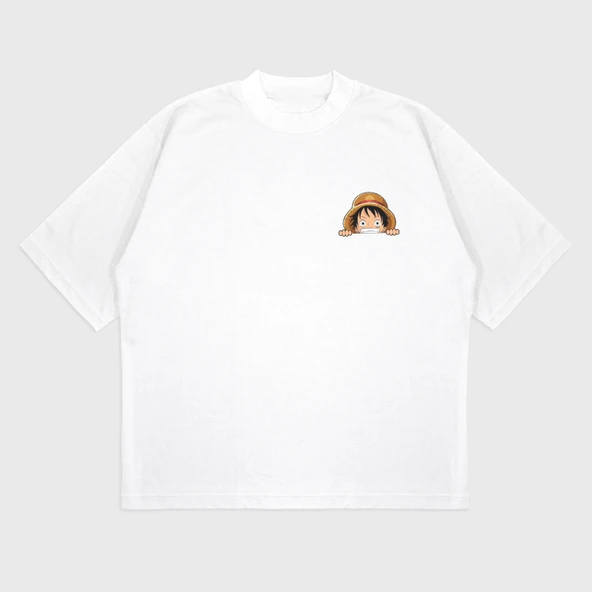 Oversize 'One Piece' Baskılı T-Shırt - 4