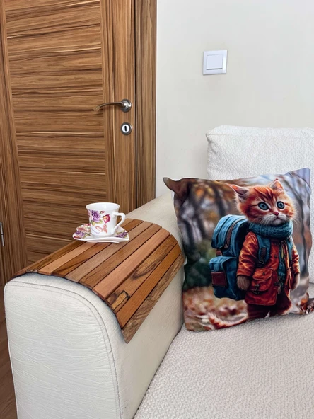 Koltuk Kenarı Katlanabilir Yan Sehpa – Portatif Ahşap Tepsi - 30x40 cm - 2