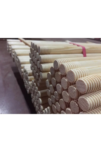 1. Sınıf A Kalite Ithal Fırınlı Çam Vidalı Fırça Süpürge Sapı 150 Cm - 30 Adet, 1 Bağ