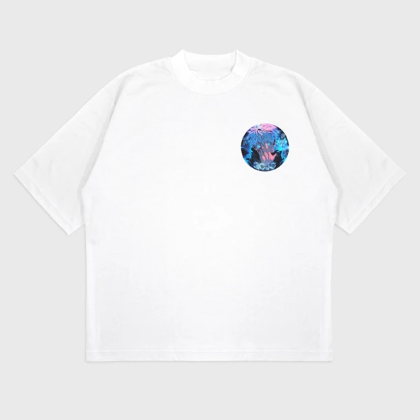 Oversize 'Gojo Satoru' Baskılı T-Shırt - 4