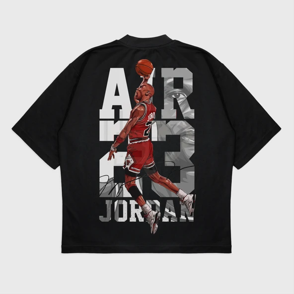 Oversize 'Michael Jordan Aır' Baskılı T-Shırt