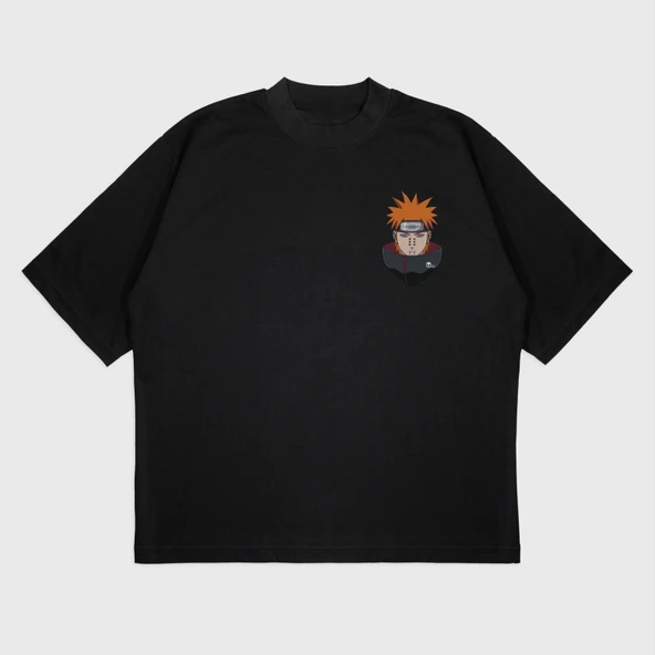 Oversize 'Naruto' Baskılı T-Shırt - Resim 4