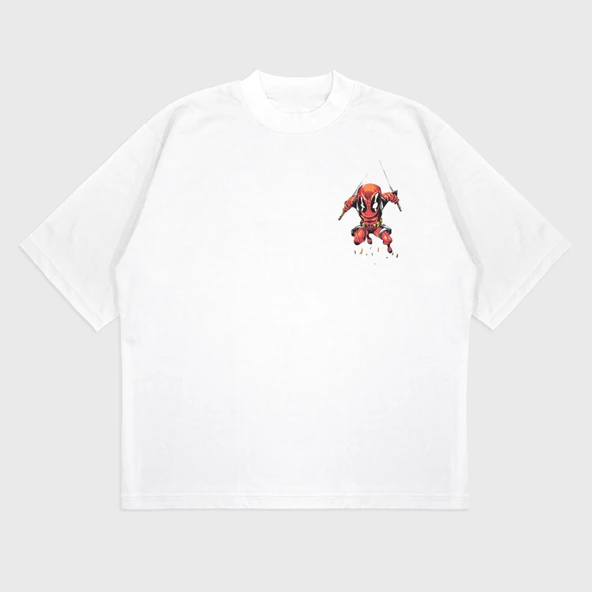 Oversize 'Deadpool' Baskılı T-Shırt - 2