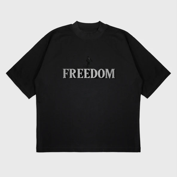 Oversize 'Freedom' T-Shırt - Resim 2