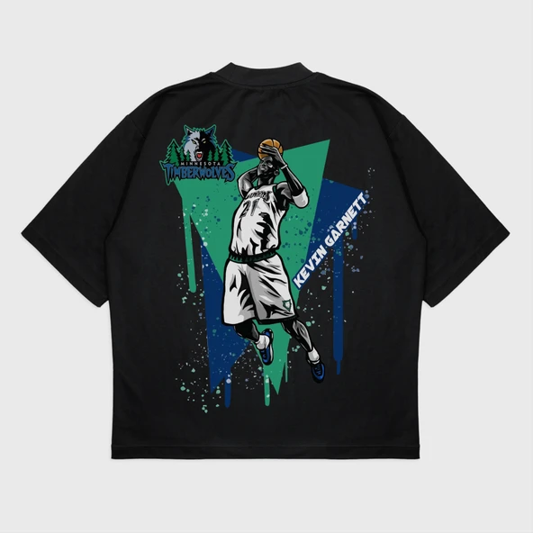 Oversize 'Kevin Garnett' Baskılı T-Shırt - 3