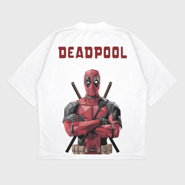 Oversize 'Deadpool' Baskılı T-Shırt