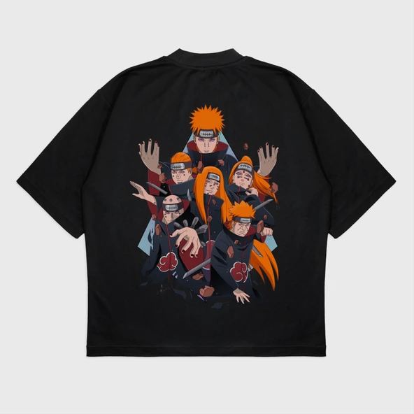Oversize 'Naruto' Baskılı T-Shırt - Resim 3