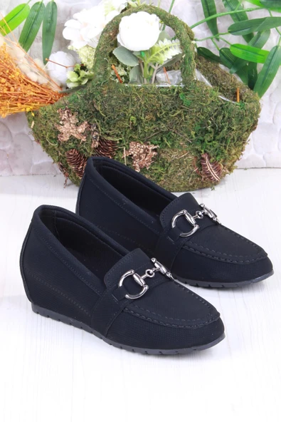 Fort 34067 Minalya Siyah Hafif Rahat Dolgu Taban Şık Kadın Günlük Ayakkabı - 3