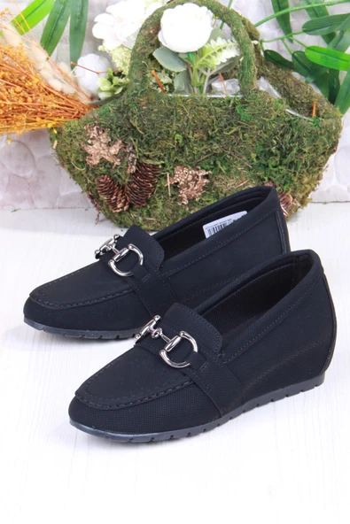 Fort 34067 Minalya Siyah Hafif Rahat Dolgu Taban Şık Kadın Günlük Ayakkabı - 4